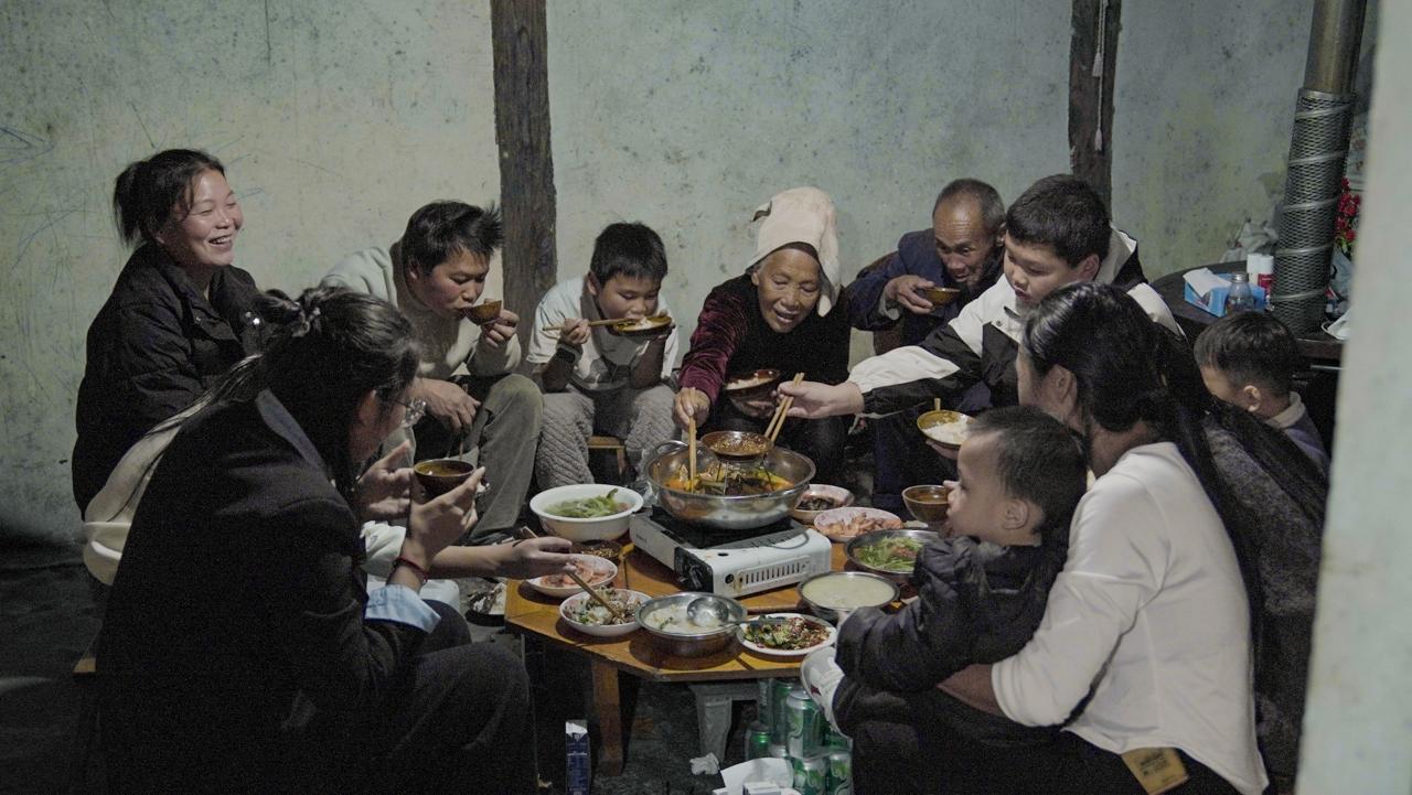 Village community meal, rural China